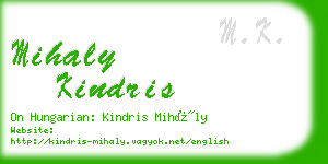 mihaly kindris business card